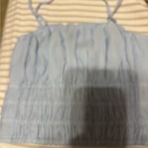 Abercrombie & Fitch Sky Blue Gathered Top